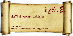Öhlbaum Edina névjegykártya